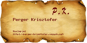 Perger Krisztofer névjegykártya
